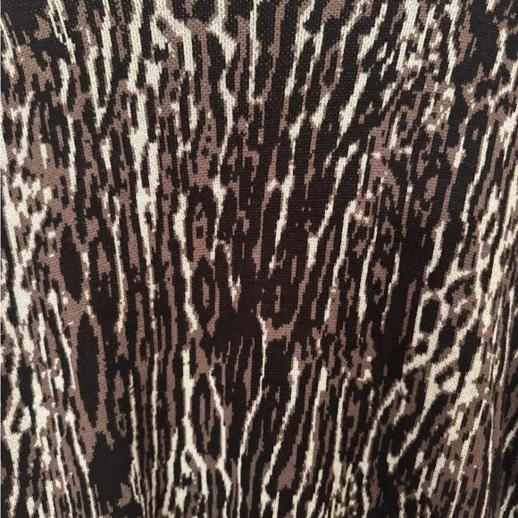 Chico's Open Cardigan Sweater Size 3 XL Animal Print Collar Knit Long Sleeve - Picture 4 of 5